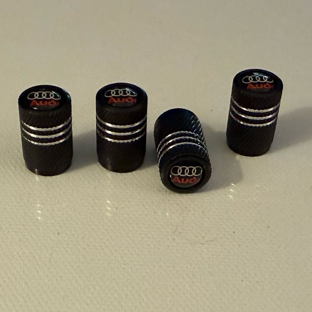 Audi Valve Stem Caps in Black Set of 4 NWT